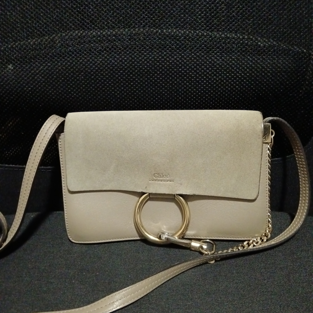 Chloe Faye Beige Suede Bag